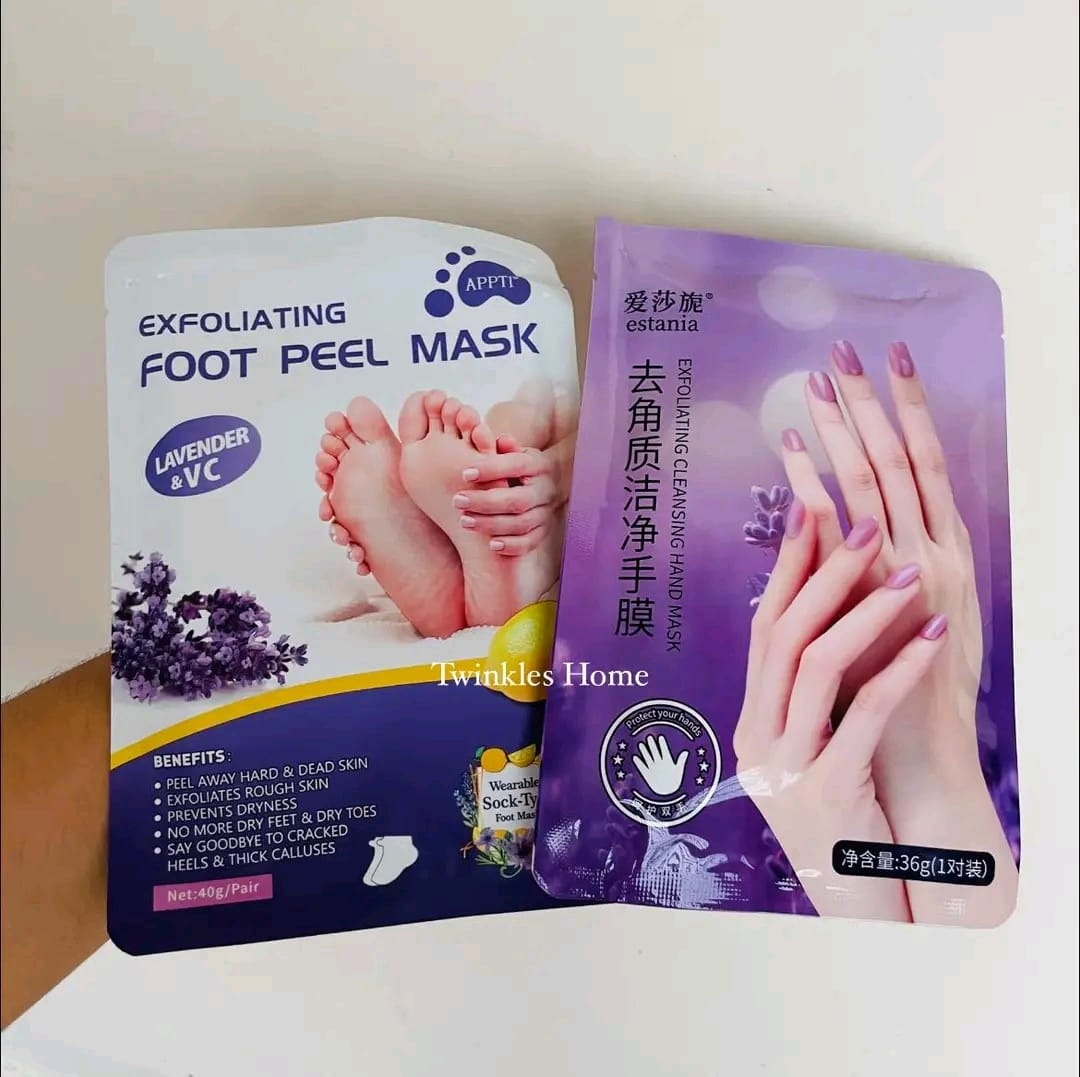 Before and after hand exfoliating result